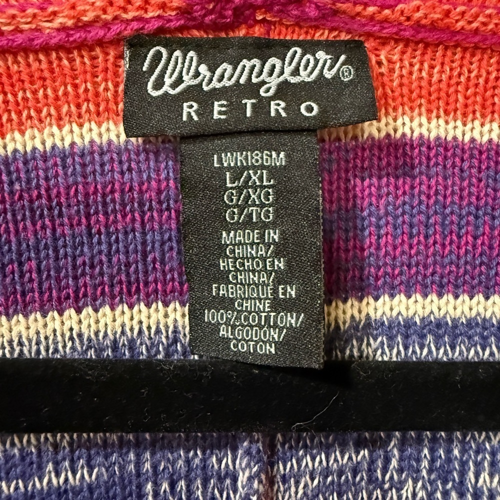 Wrangler Retro Striped Cardigan Size L/XL - Picture 2 of 4